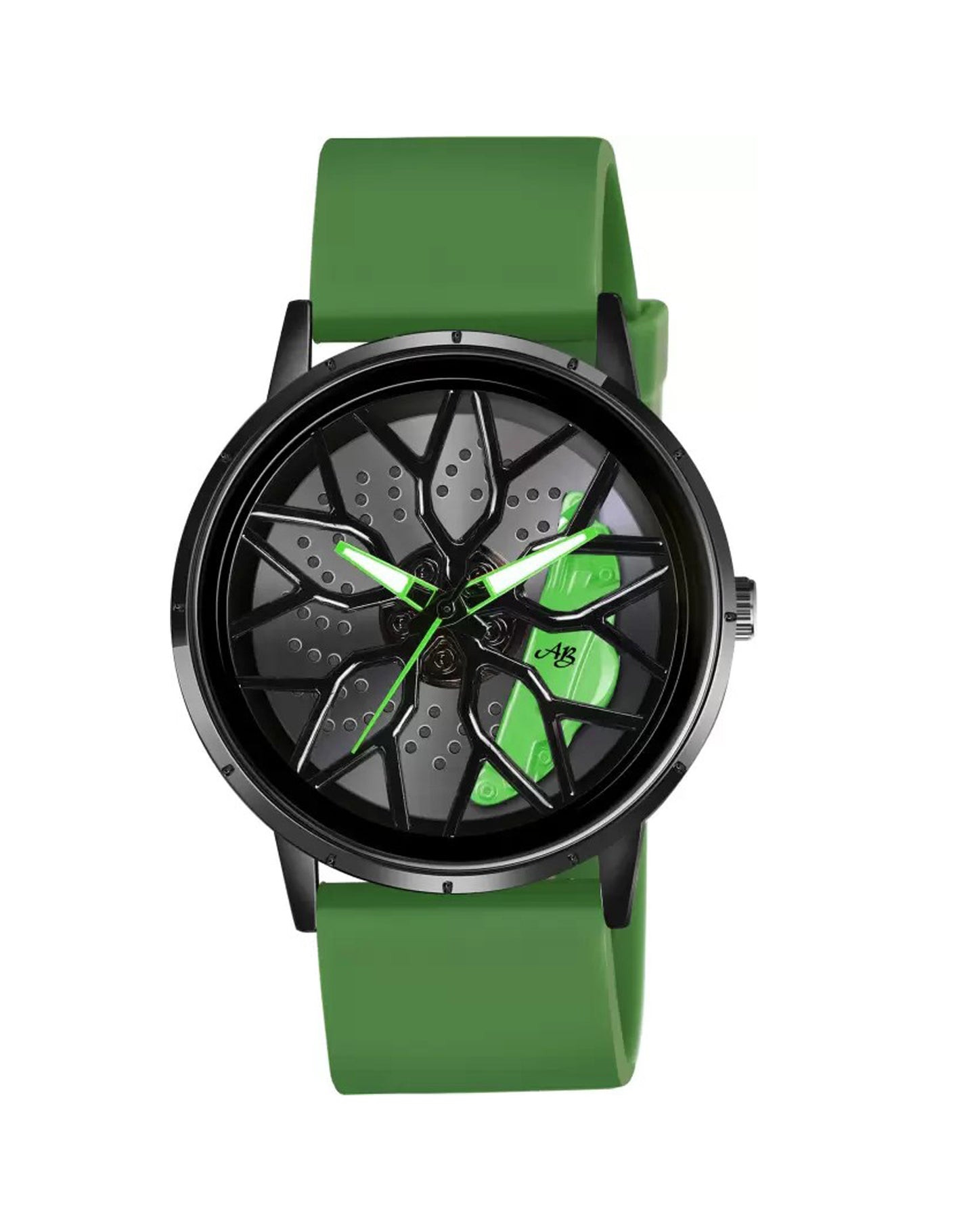 Tencel Silicon Strap Car Wheel Watch for Men