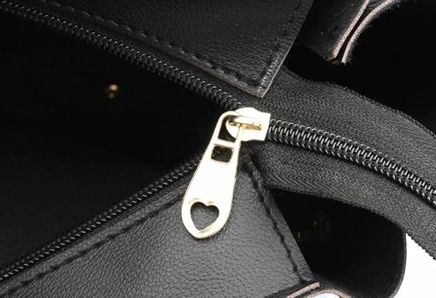 Elegant Black Faux Leather Handbag with Fur Charm – Classy & Functional