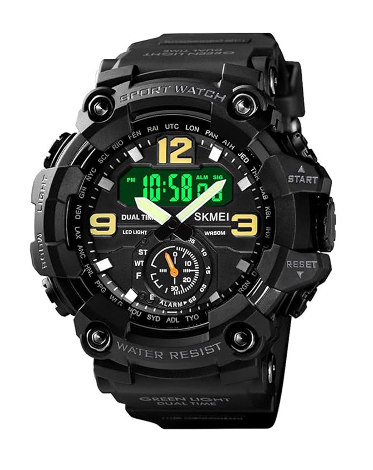 SKMEI Dual Time Sports Watch β Rugged Design, Ultimate Functionality