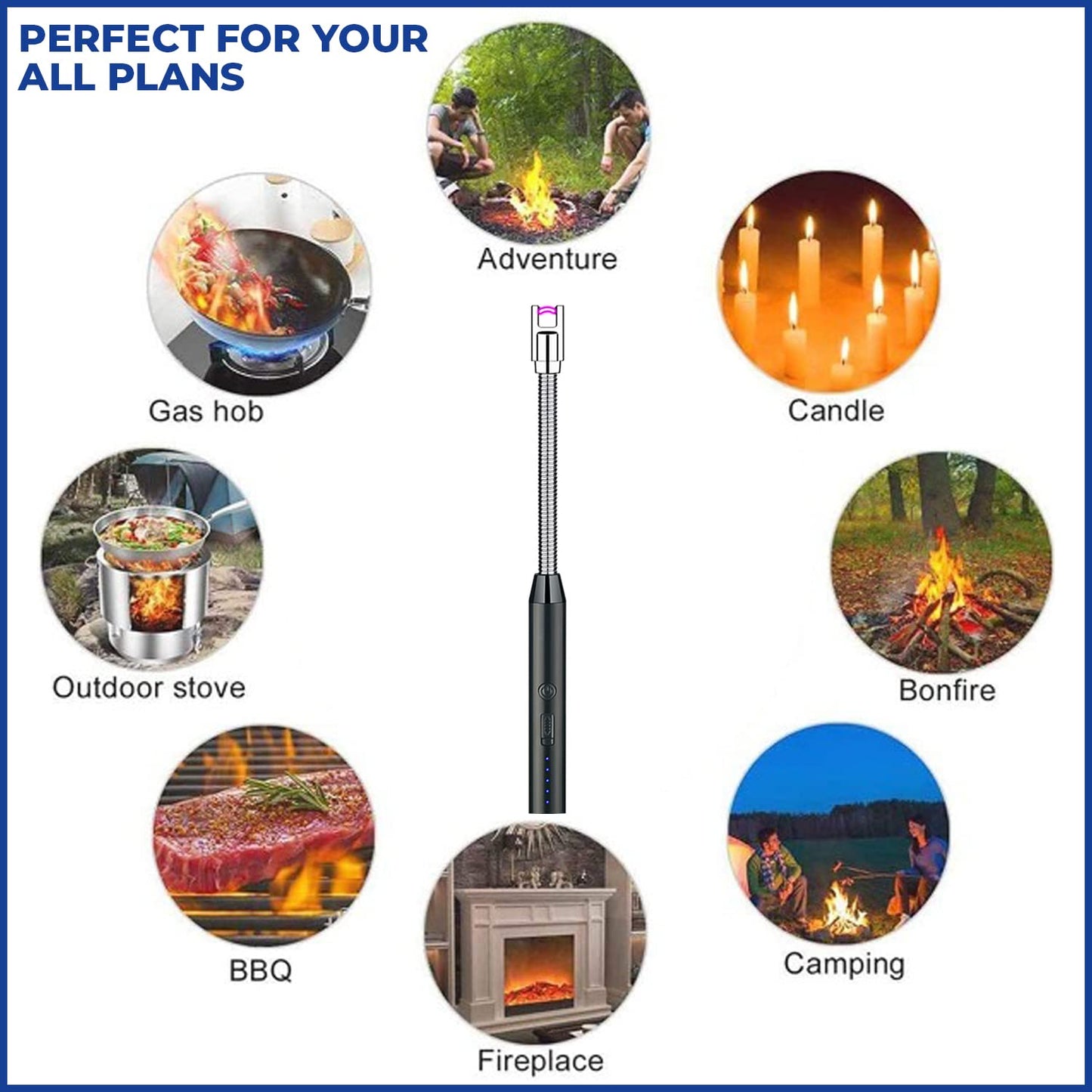 ANKOF Blaze Electronic Flameless Gas Lighter β USB Rechargeable