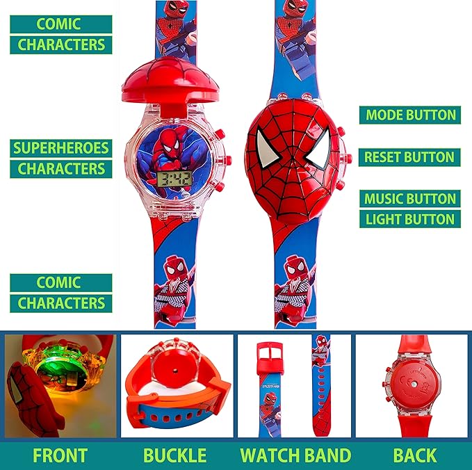 Spiderman Digital Watch for Kids – With Lights & Music