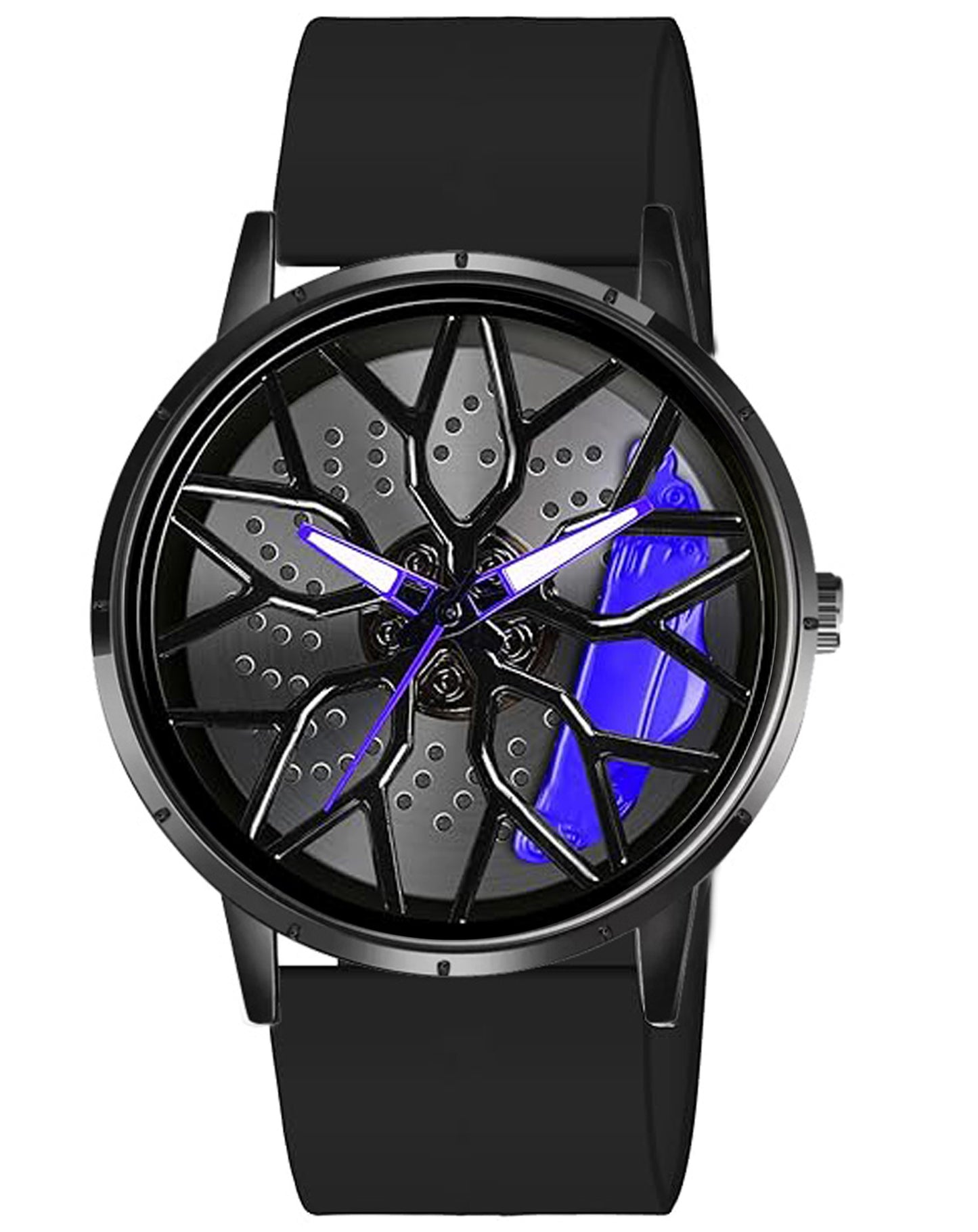 Tencel Silicon Strap Car Wheel Watch for Men