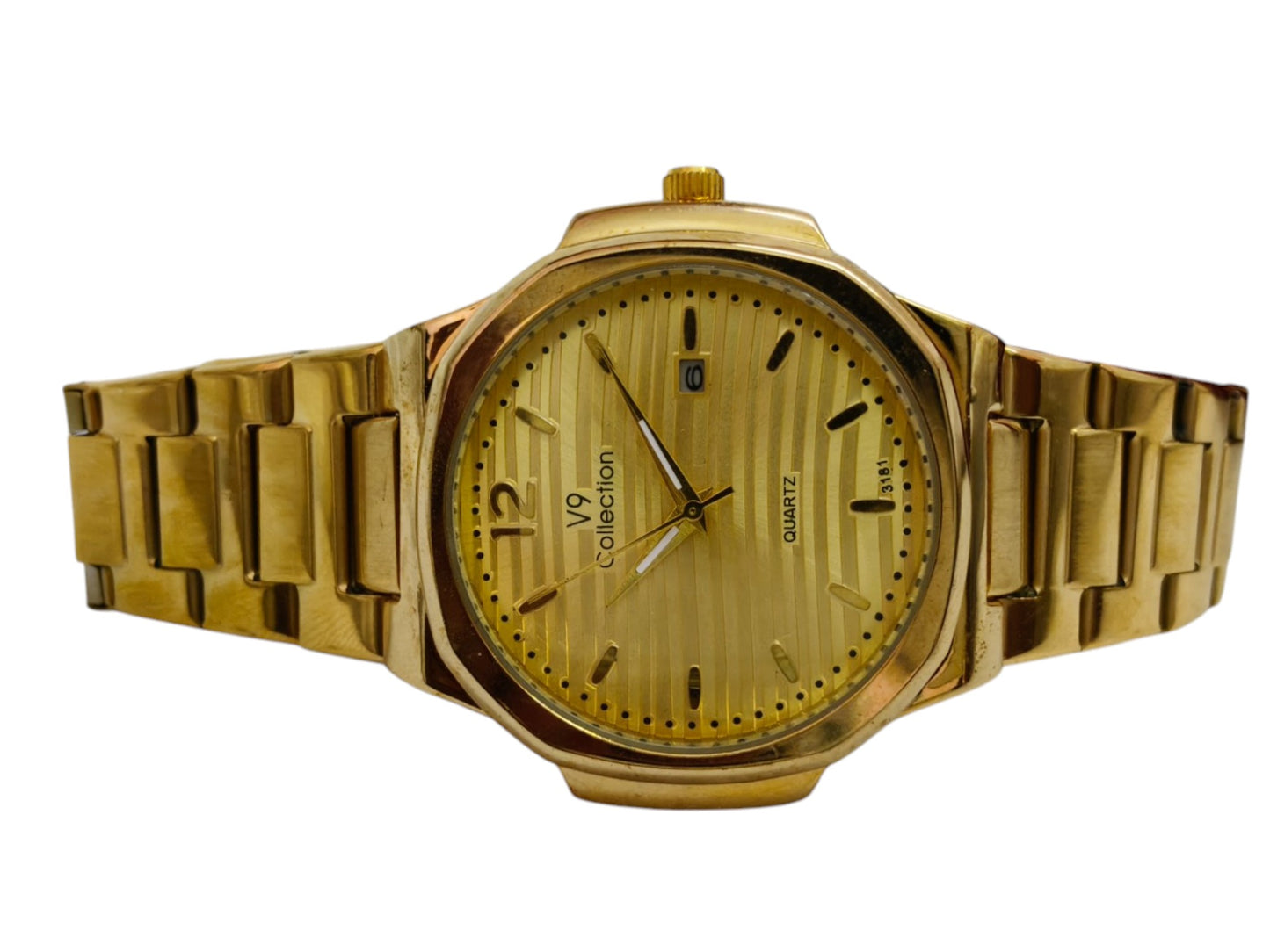 V9 Collection Stainless Steel Analog Watch with Date Function