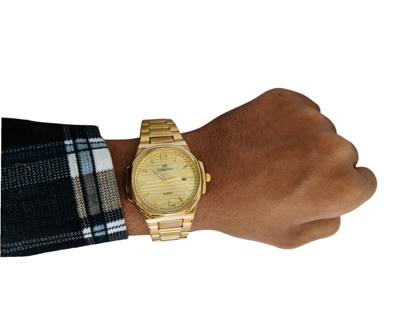 V9 Collection Stainless Steel Analog Watch with Date Function