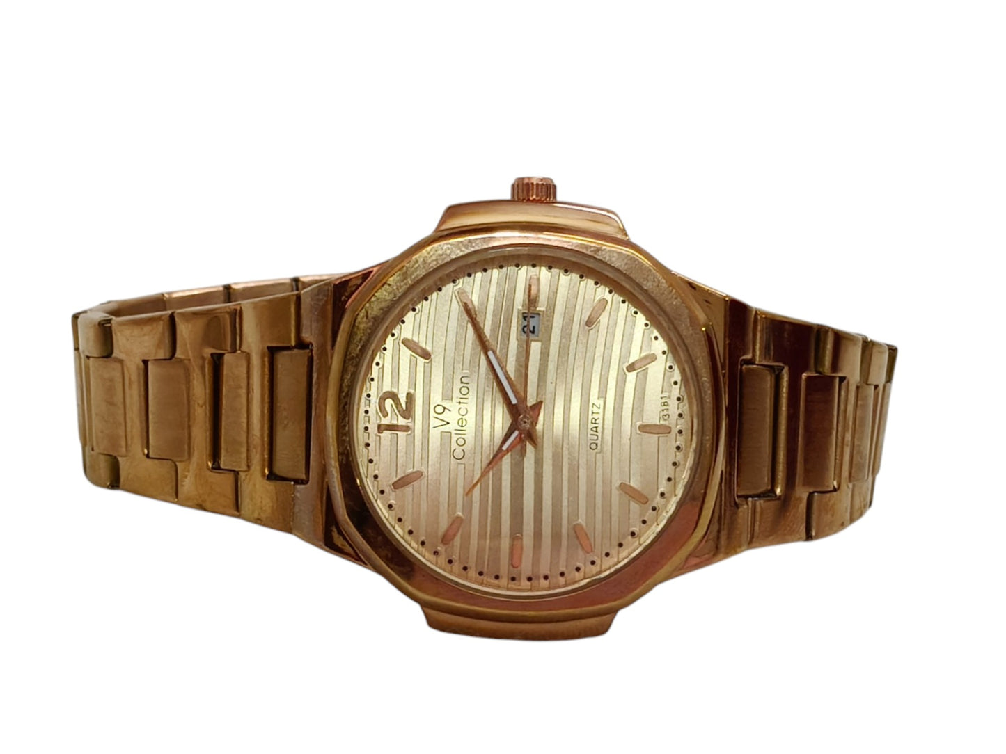 V9 Collection Stainless Steel Analog Watch with Date Function