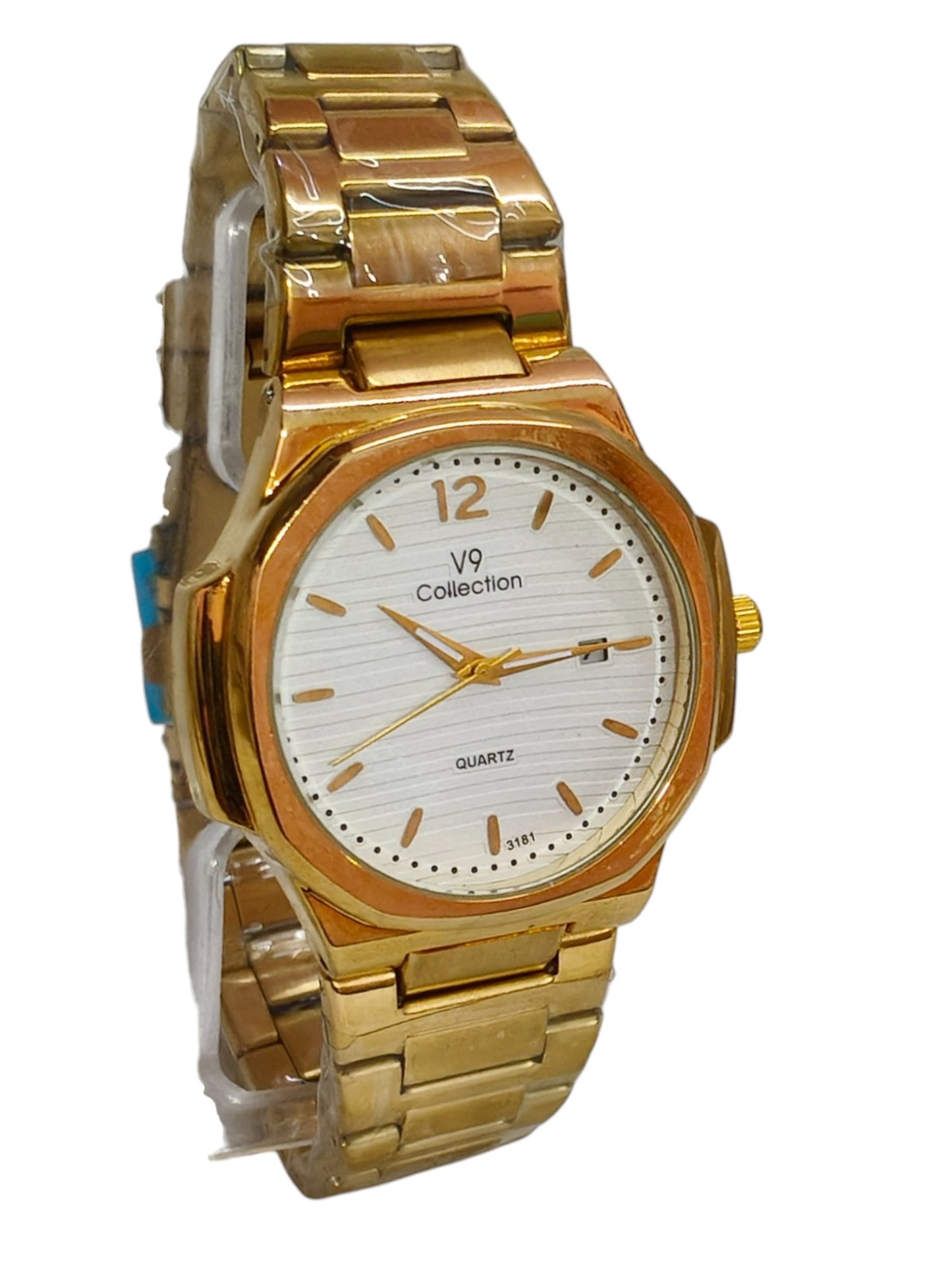 V9 Collection Stainless Steel Analog Watch with Date Function