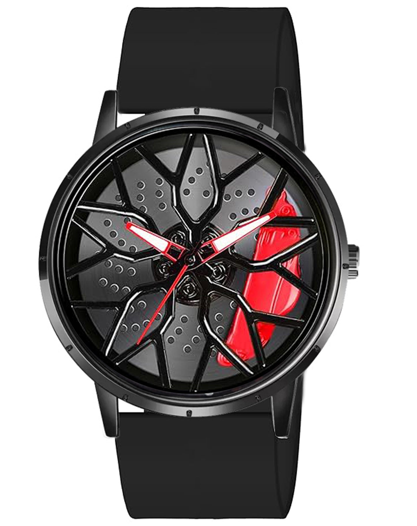 Tencel Silicon Strap Car Wheel Watch for Men