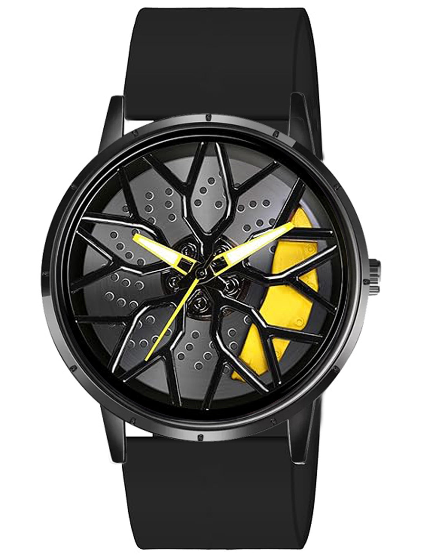 Tencel Silicon Strap Car Wheel Watch for Men