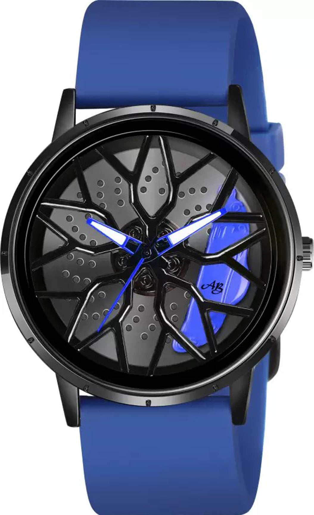 Tencel Silicon Strap Car Wheel Watch for Men