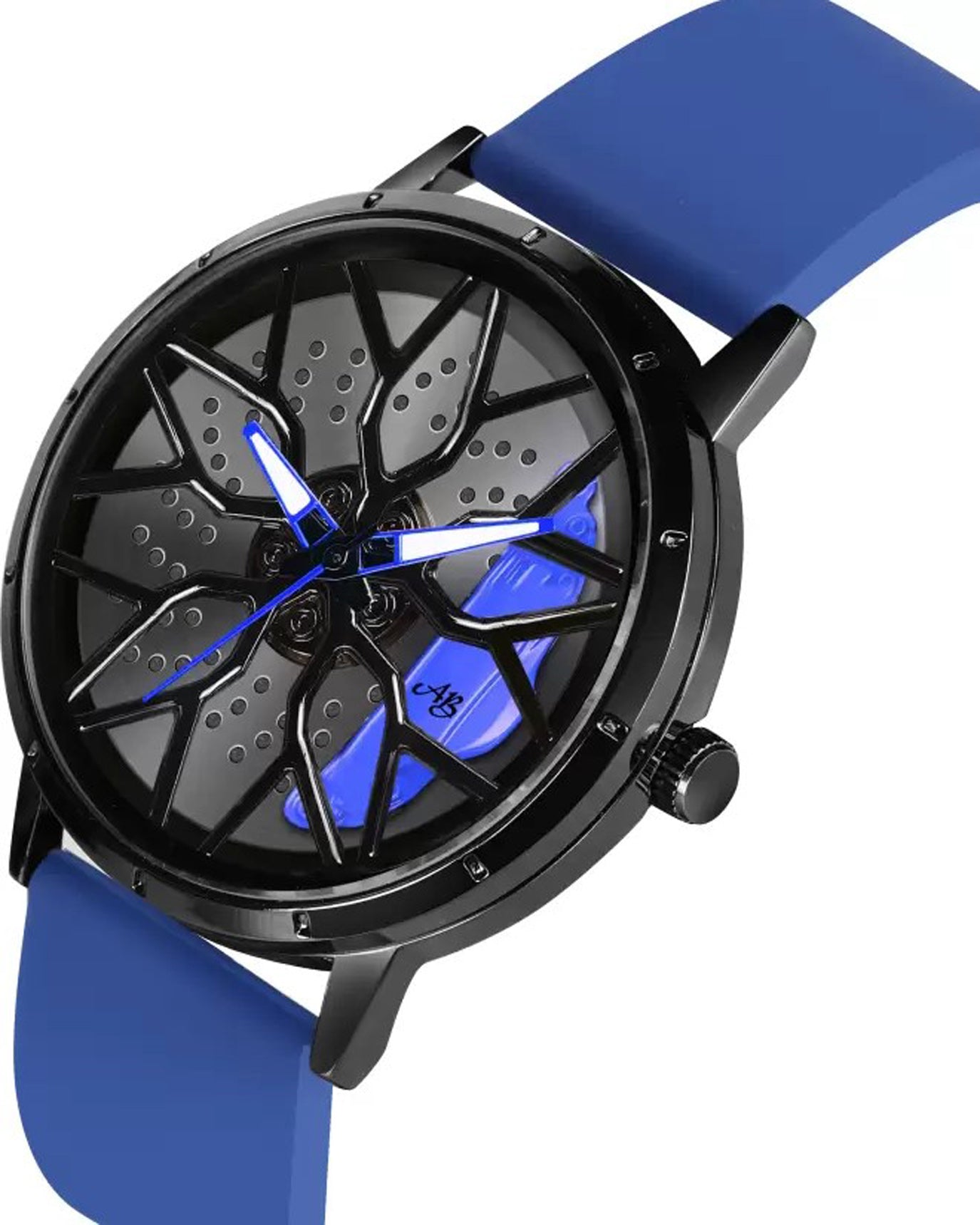 Tencel Silicon Strap Car Wheel Watch for Men