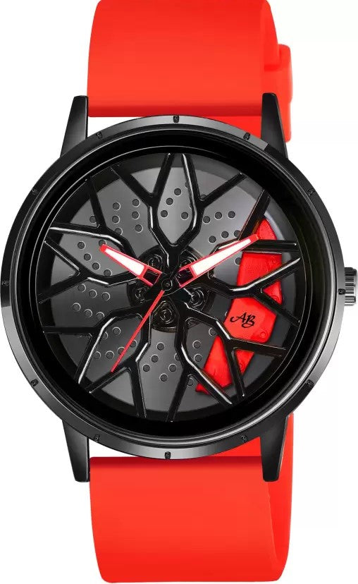 Tencel Silicon Strap Car Wheel Watch for Men