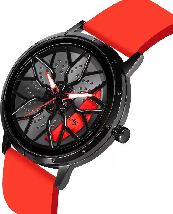 Tencel Silicon Strap Car Wheel Watch for Men
