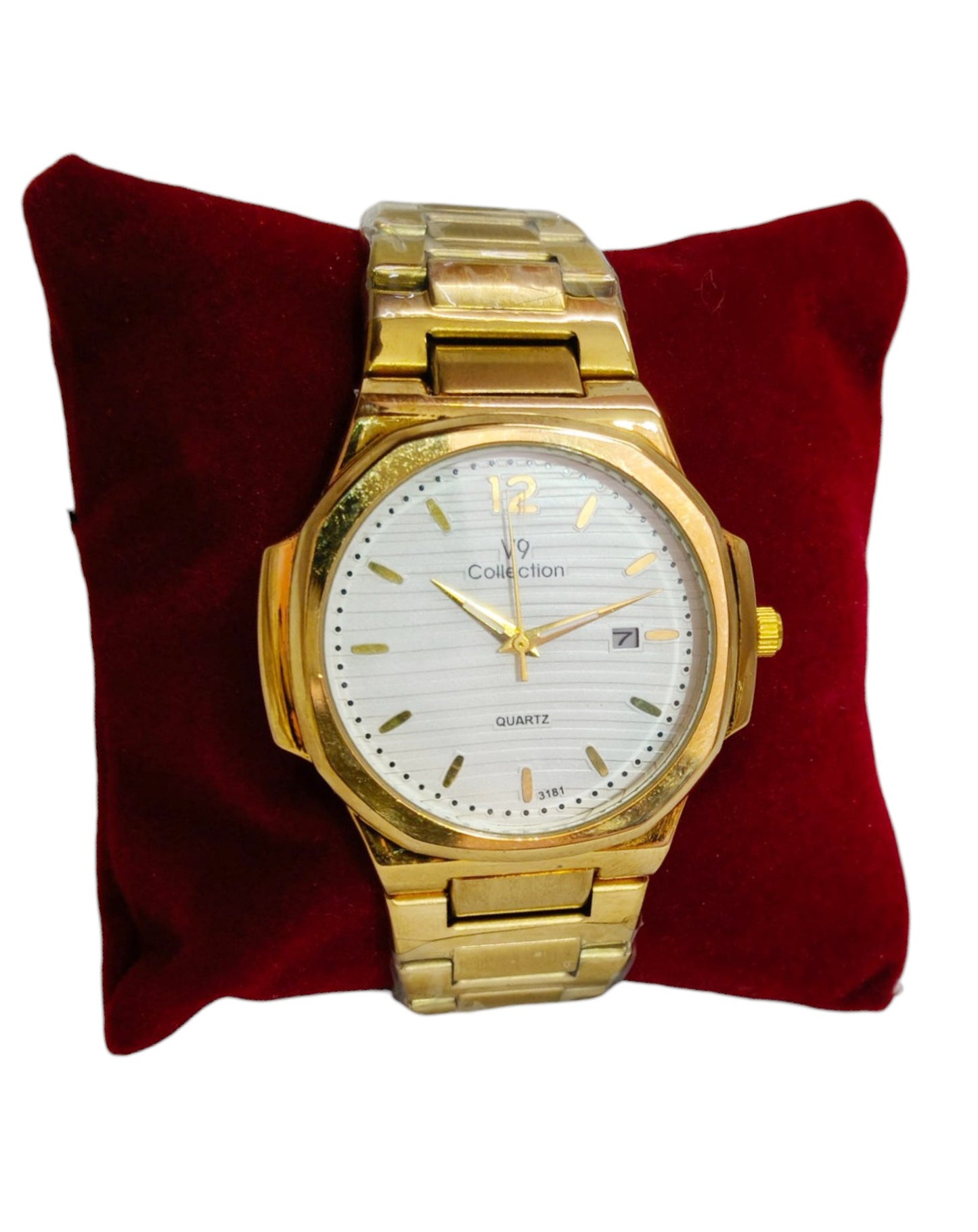 V9 Collection Stainless Steel Analog Watch with Date Function