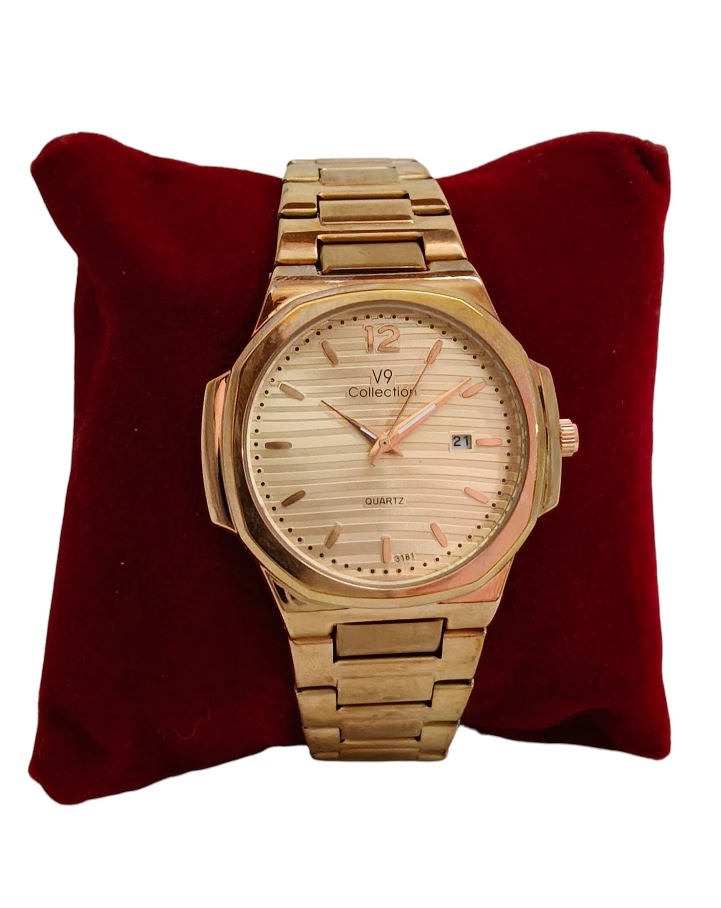 V9 Collection Stainless Steel Analog Watch with Date Function