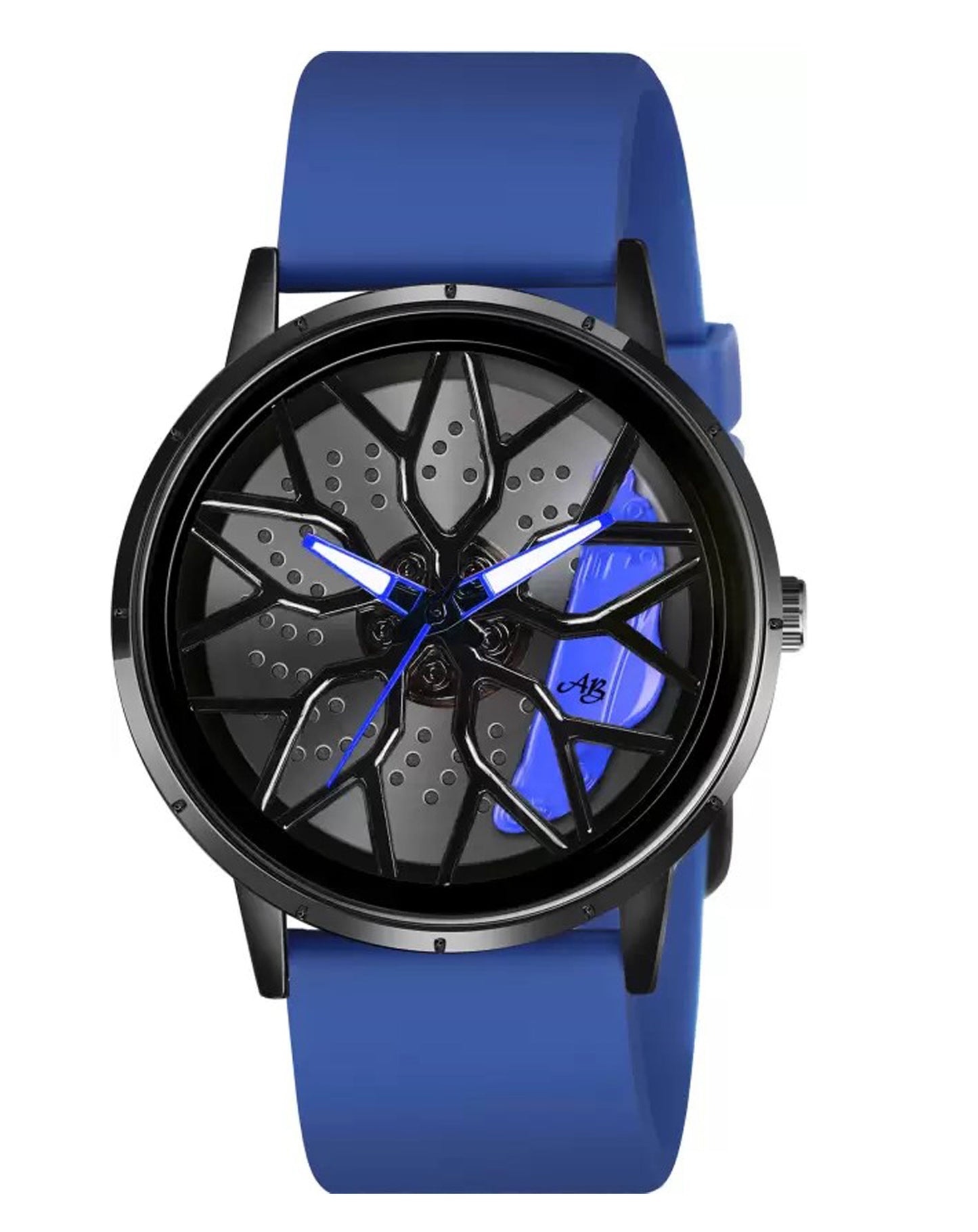 Tencel Silicon Strap Car Wheel Watch for Men