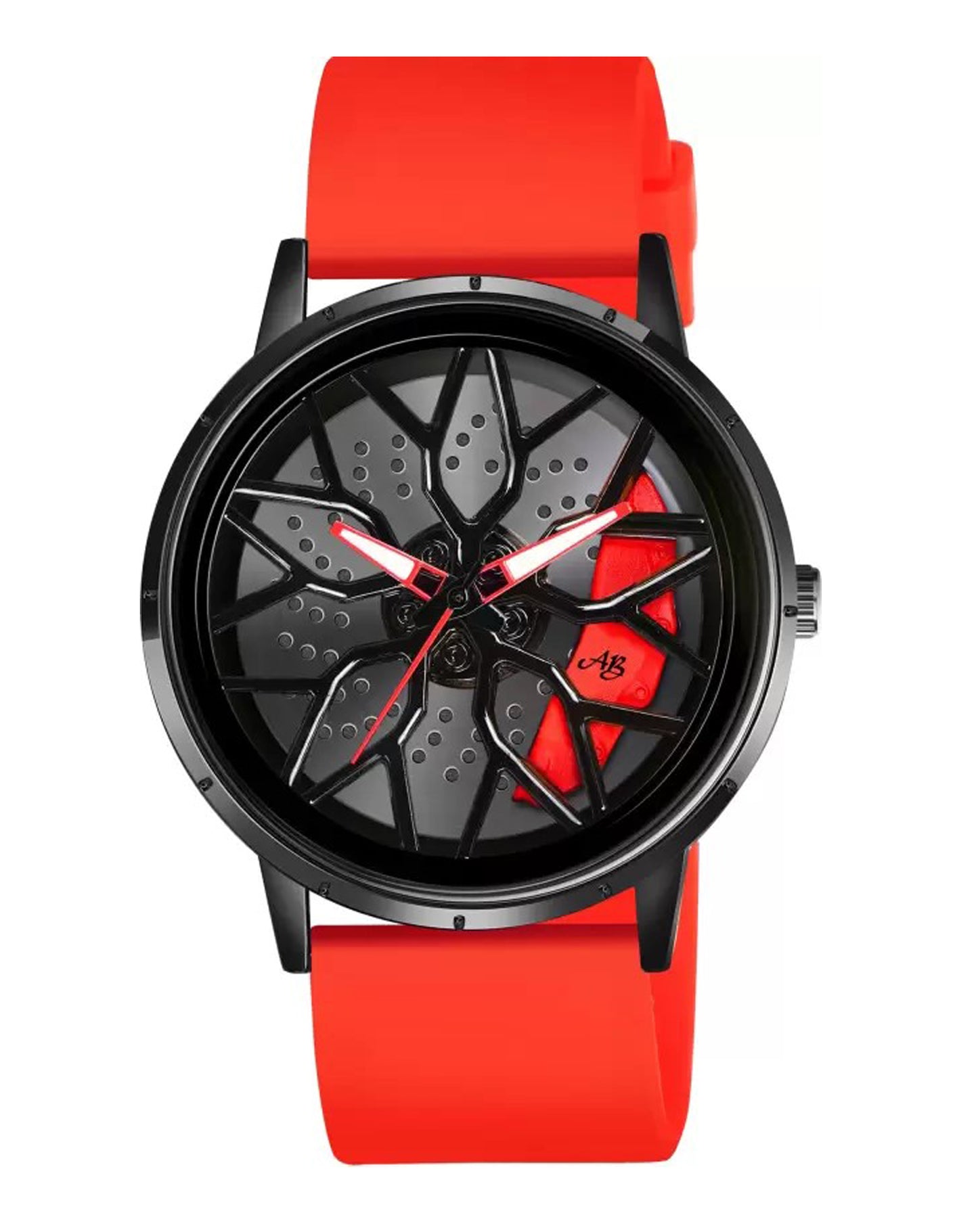 Tencel Silicon Strap Car Wheel Watch for Men