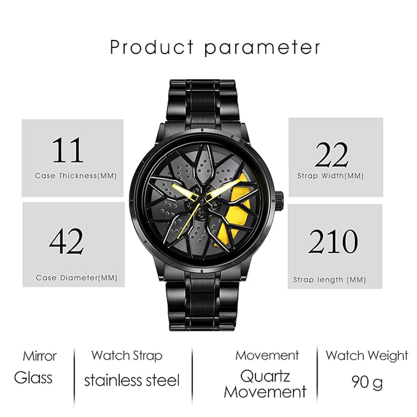 Tencel Car Wheel Watch Stainless steel Chain Lotus