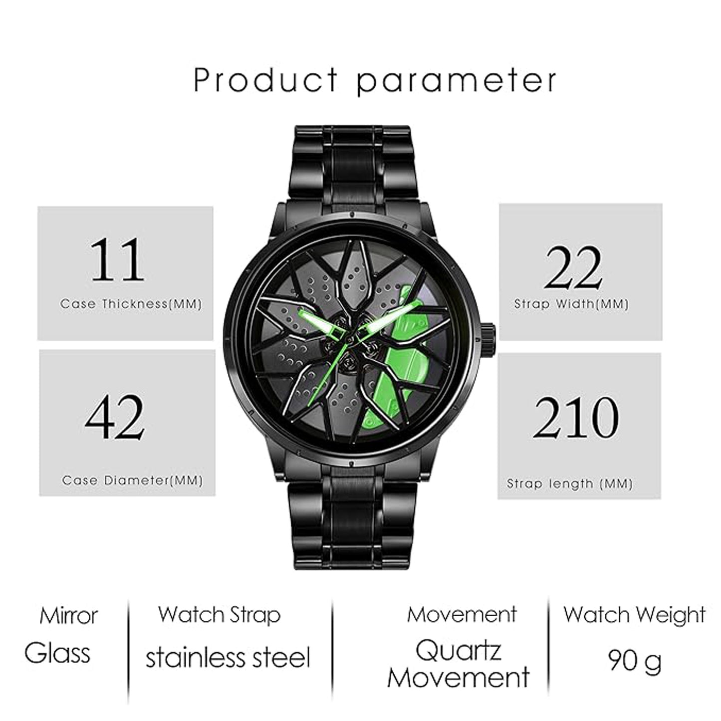 Tencel Car Wheel Watch Stainless steel Chain Lotus