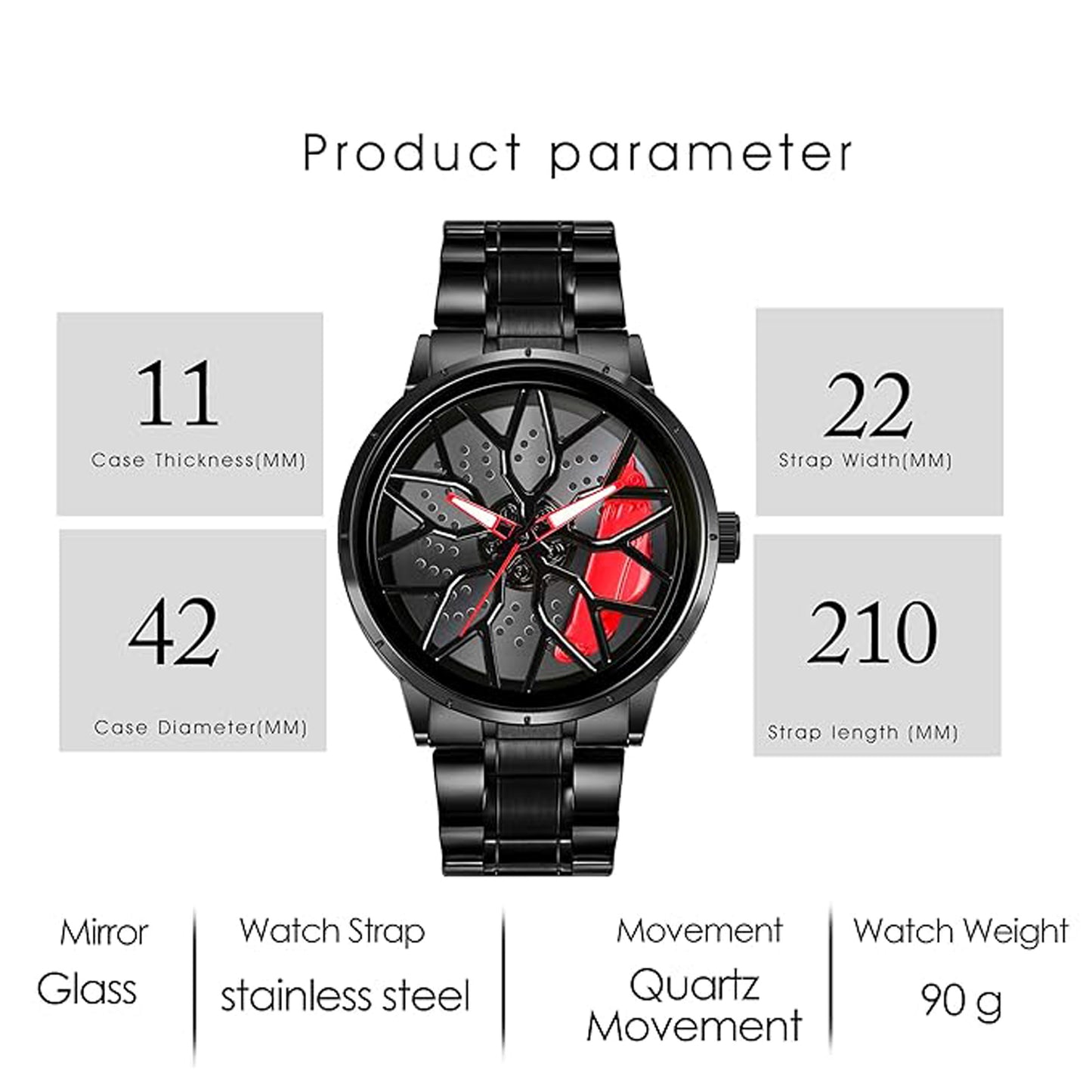 Tencel Car Wheel Watch Stainless steel Chain Lotus