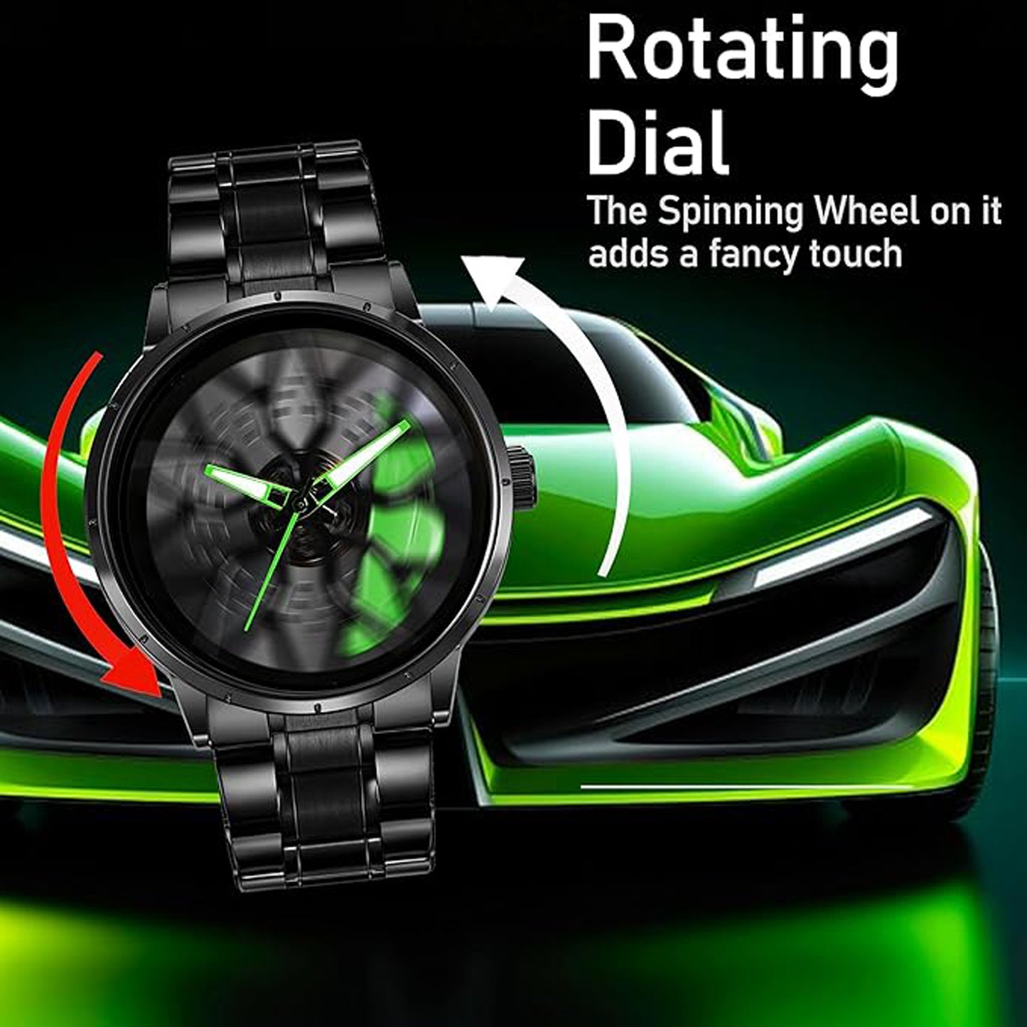 Tencel Car Wheel Watch Stainless steel Chain Lotus