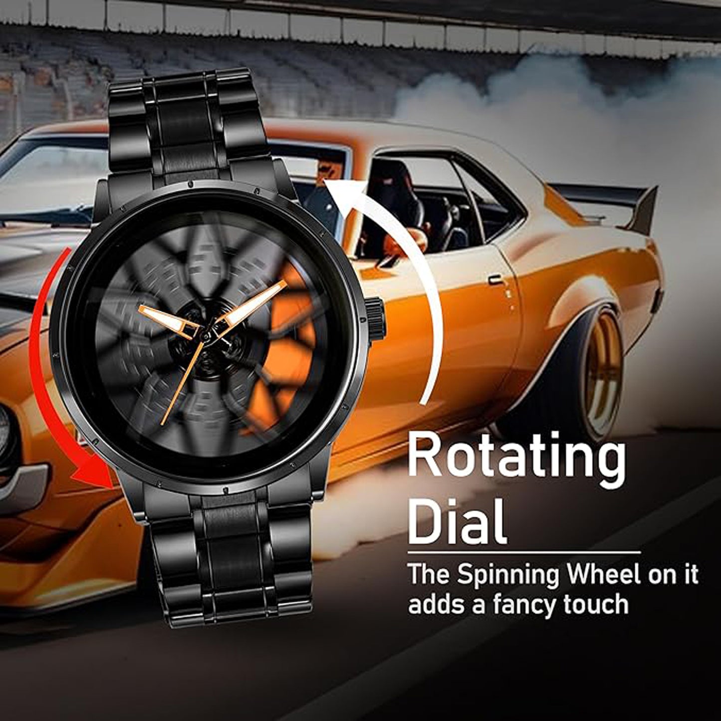 Tencel Car Wheel Watch Stainless steel Chain Lotus