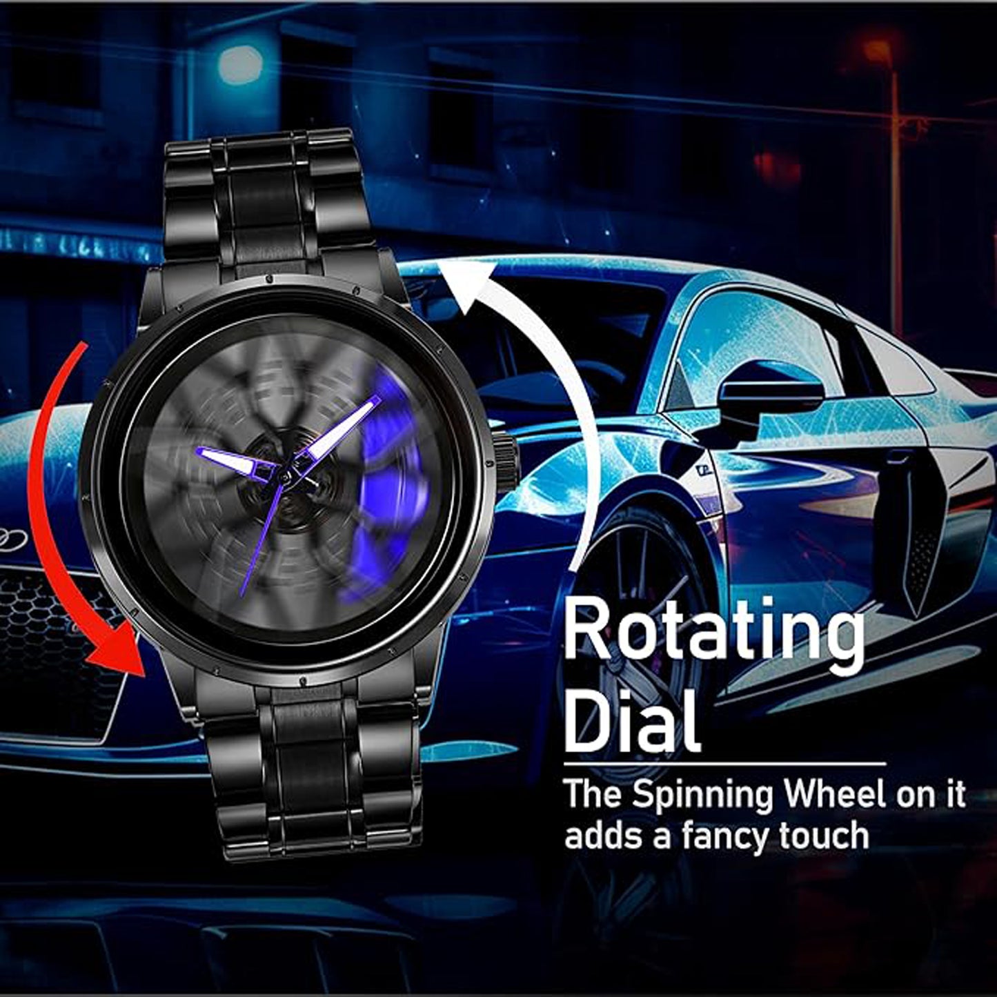 Tencel Car Wheel Watch Stainless steel Chain Lotus