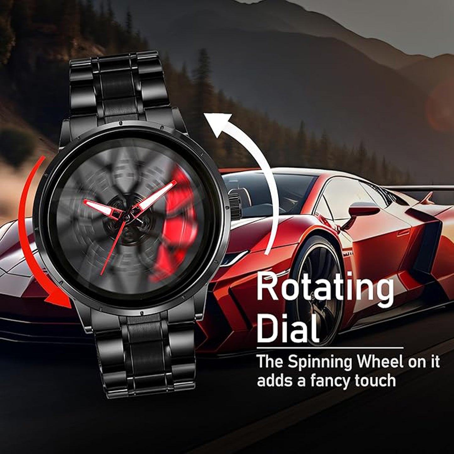 Tencel Car Wheel Watch Stainless steel Chain Lotus
