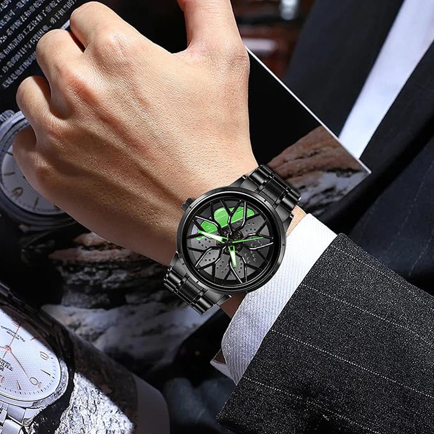 Tencel Car Wheel Watch Stainless steel Chain Lotus