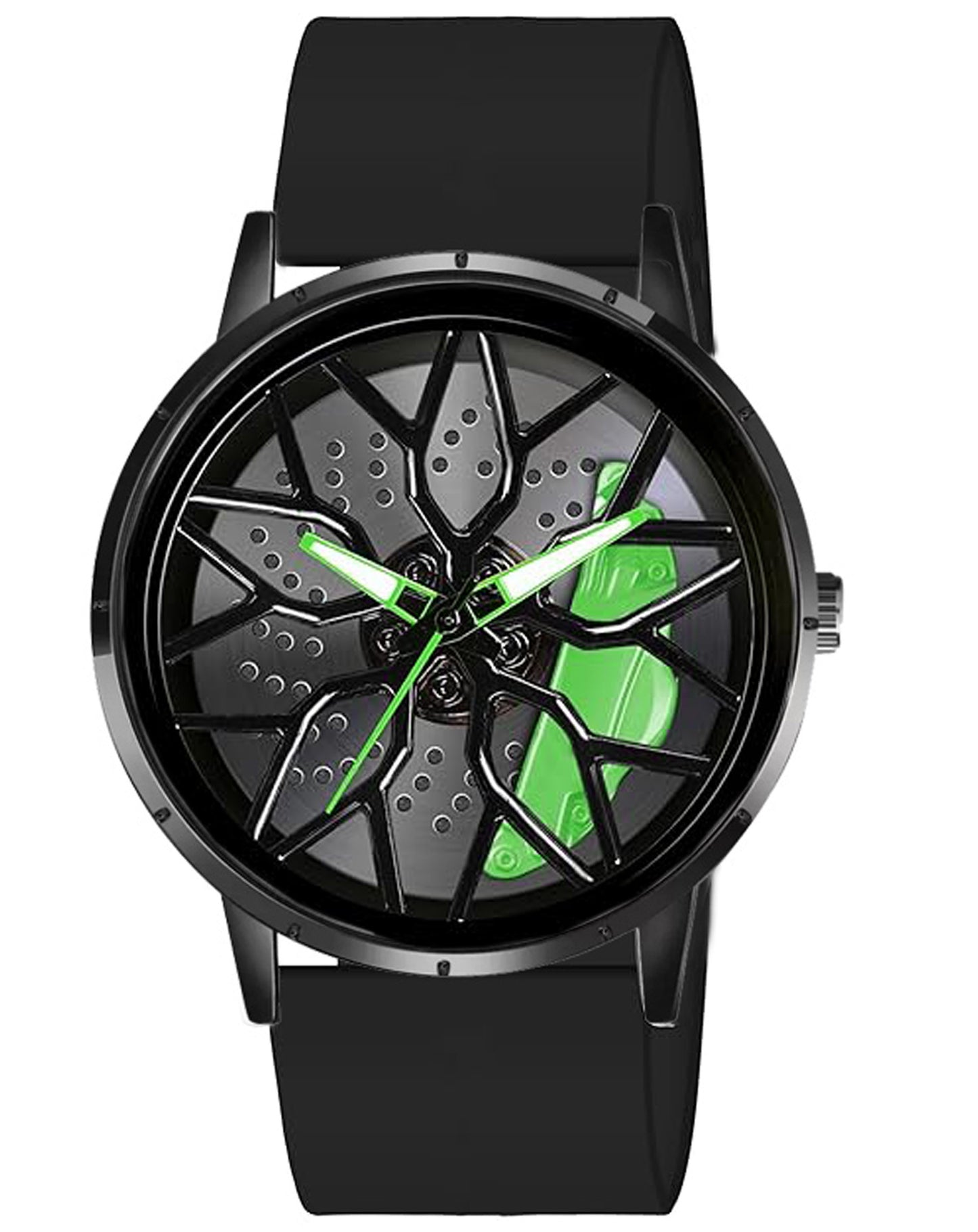 Tencel Silicon Strap Car Wheel Watch for Men