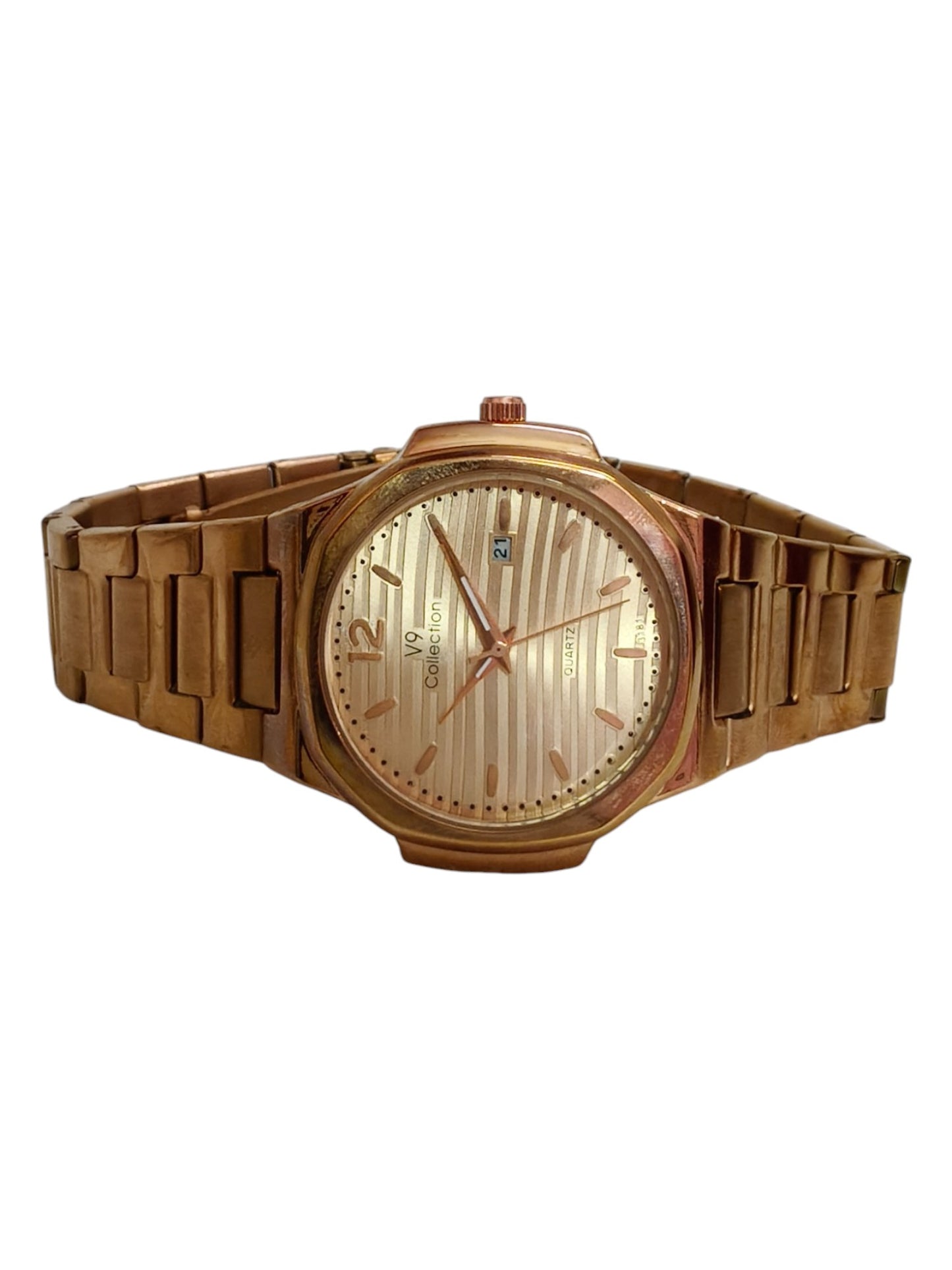 V9 Collection Stainless Steel Analog Watch with Date Function