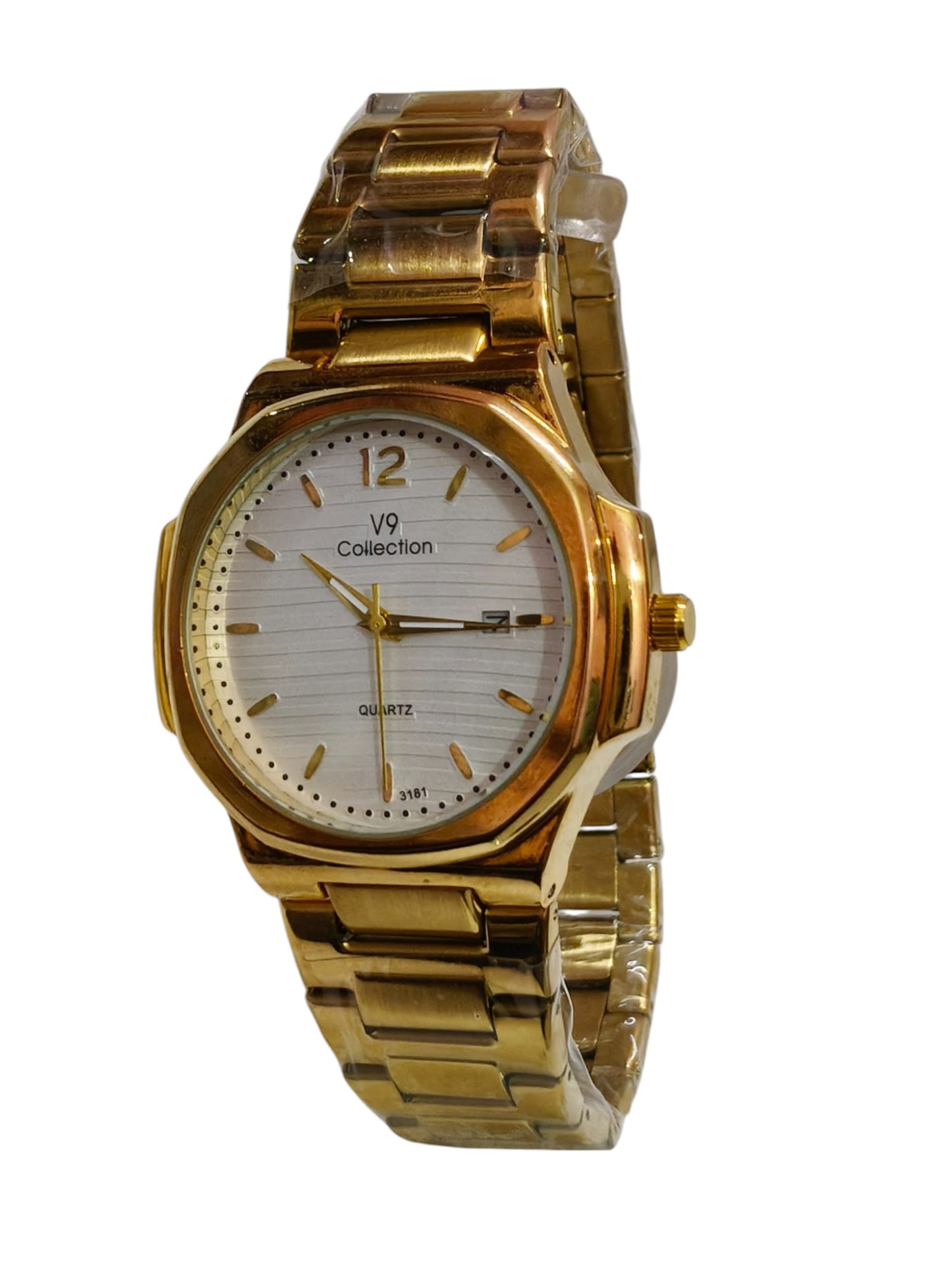 V9 Collection Stainless Steel Analog Watch with Date Function