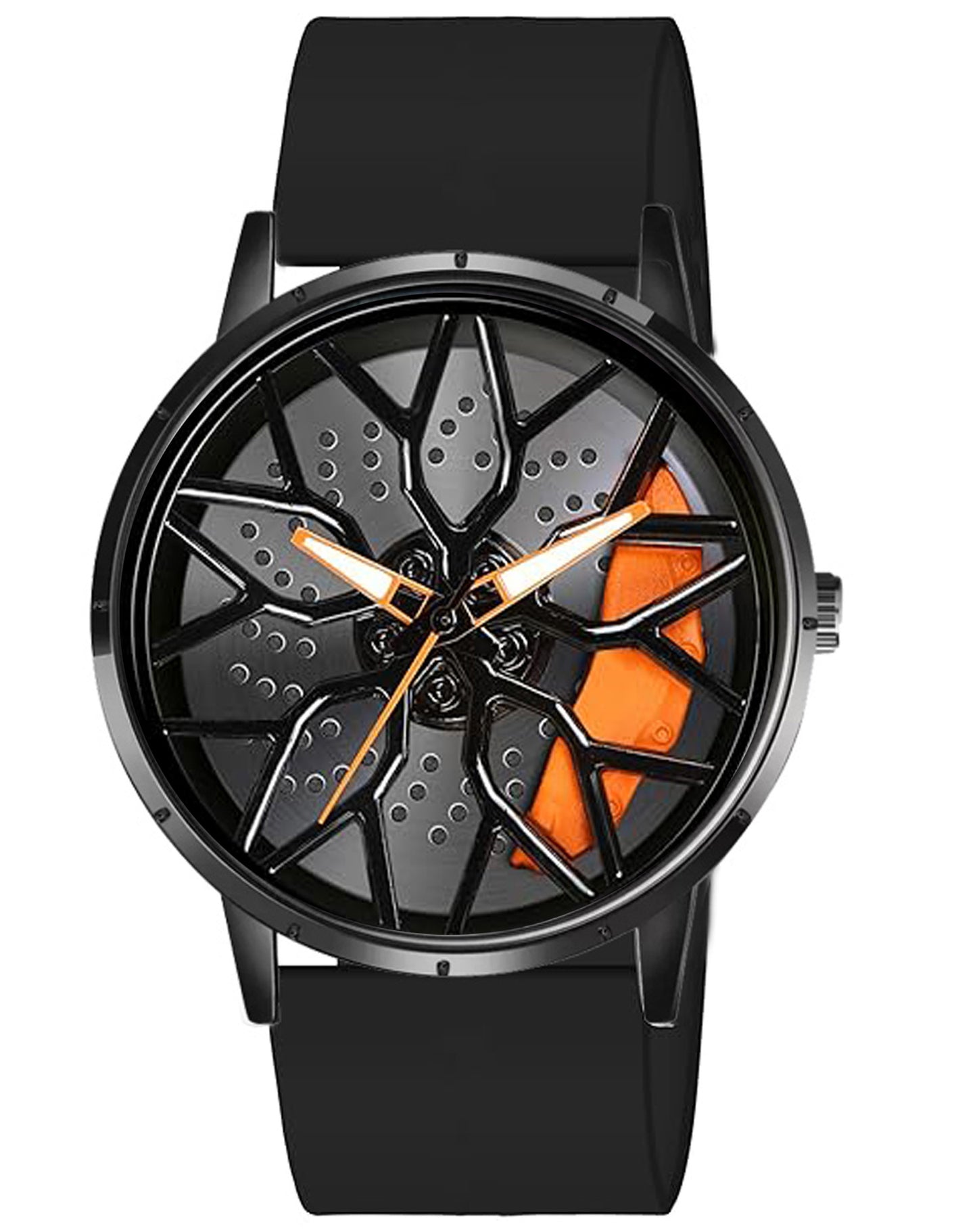 Tencel Silicon Strap Car Wheel Watch for Men