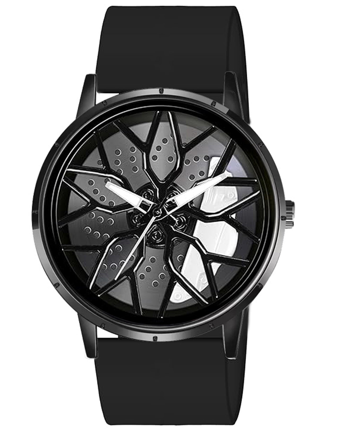 Tencel Silicon Strap Car Wheel Watch for Men