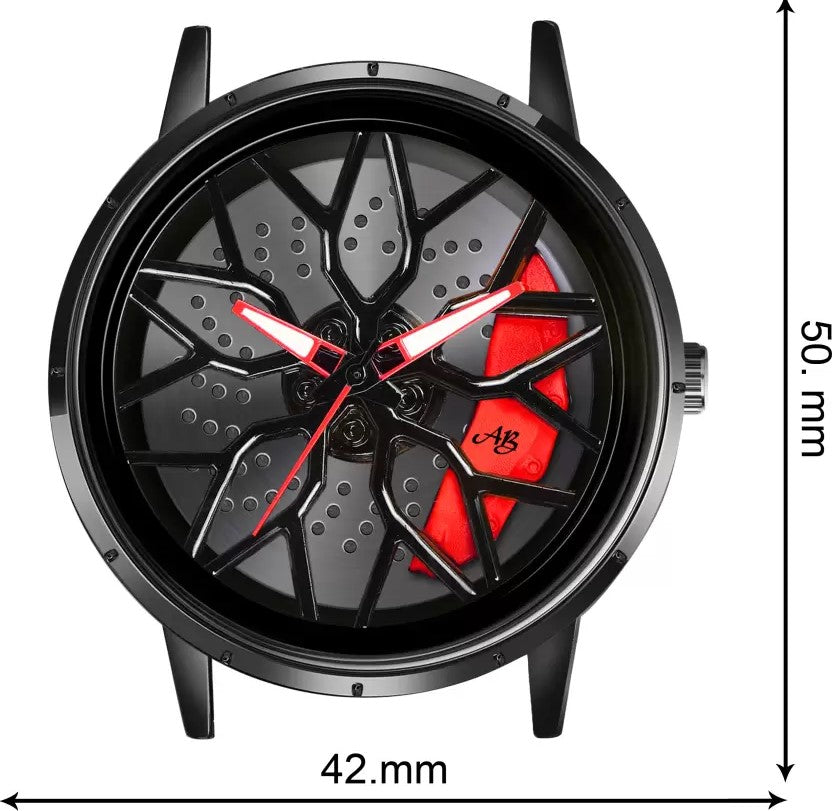 Tencel Silicon Strap Car Wheel Watch for Men