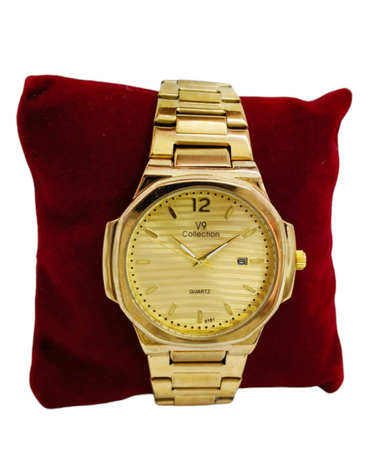 V9 Collection Stainless Steel Analog Watch with Date Function